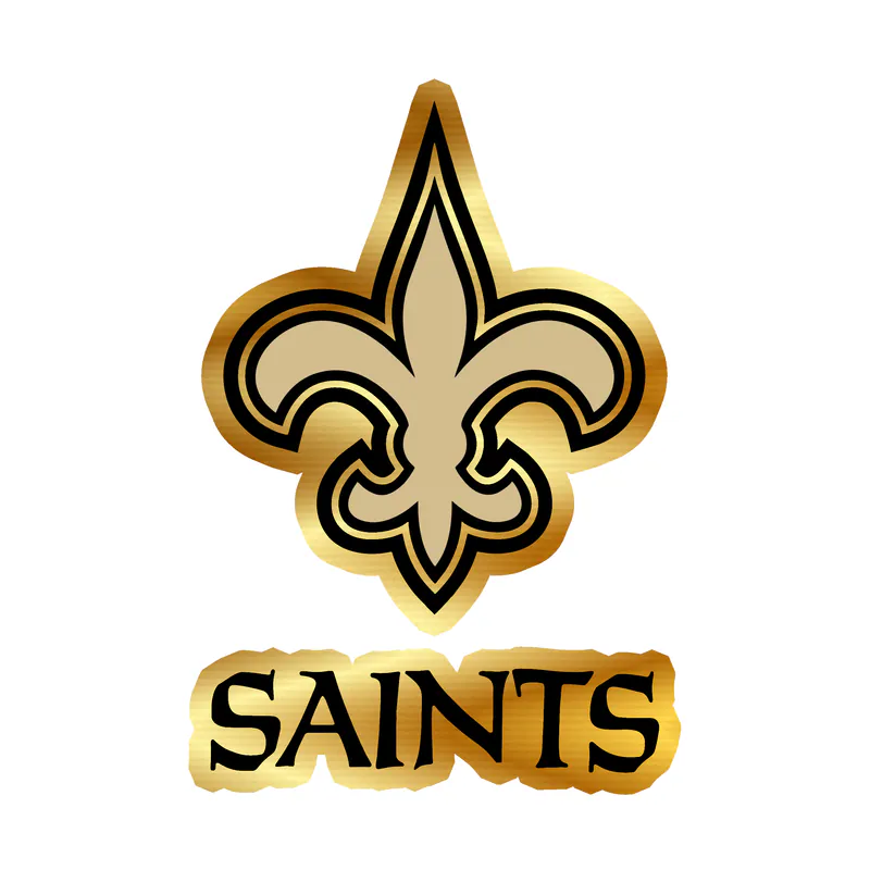 New Orleans Saints - Image 1 - Gold Chrome Vinyl Sticker - Custom Size
