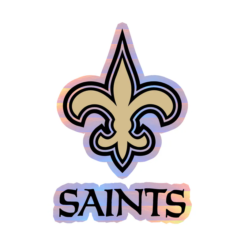 New Orleans Saints - Image 1 - Holographic Vinyl Sticker - Custom Size