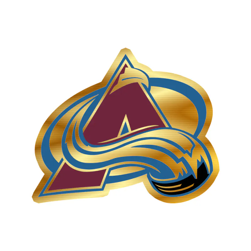 Colorado Avalanche - A With Oval - Gold Chrome Vinyl Sticker - Custom Size
