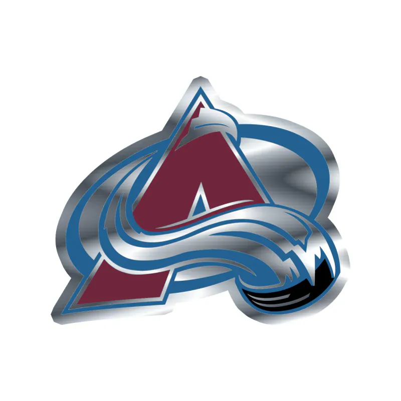 Colorado Avalanche - A With Oval - Silver Chrome Vinyl Sticker - Custom Size