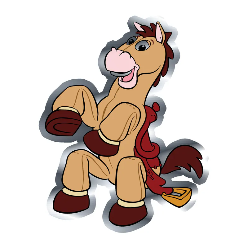 Toy Story Bullseye Silver Chrome Vinyl Sticker - Custom Size