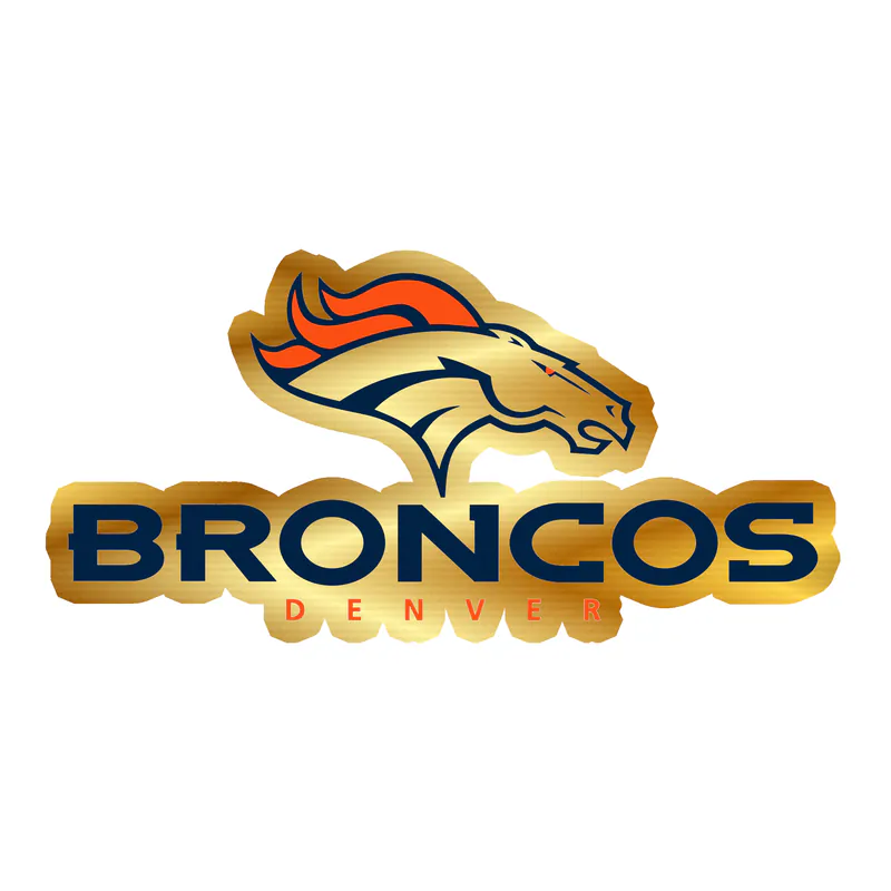Denver Broncos - Image 2 - Gold Chrome Vinyl Sticker - Custom Size