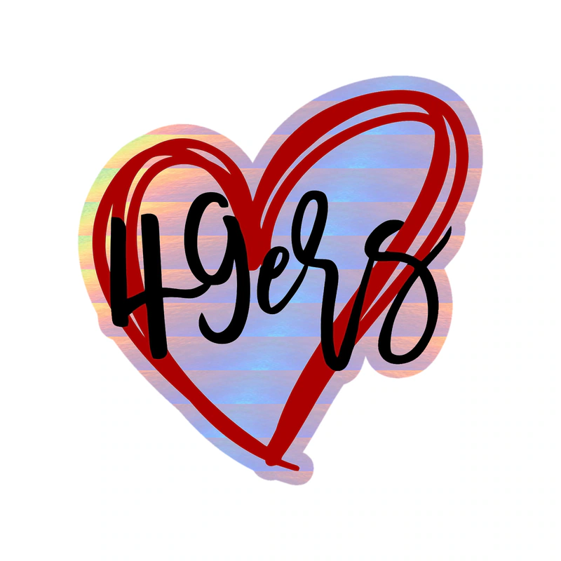 San Francisco 49ers - Image 1 - Holographic Vinyl Sticker - Custom Size