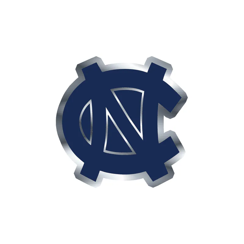 North Carolina Tar Heels - Image 2 - Silver Chrome Vinyl Decal - Custom Size