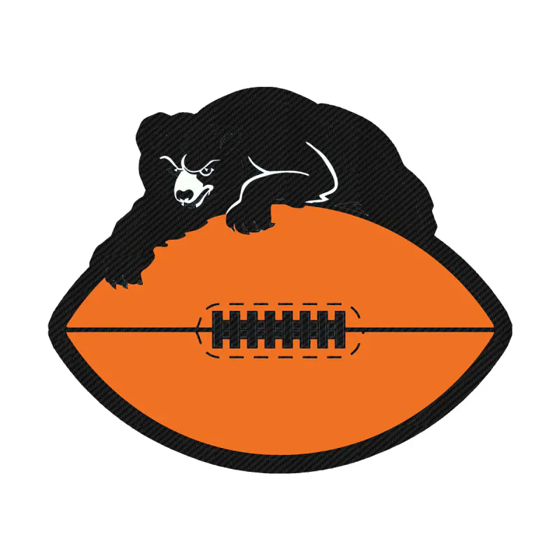 Chicago Bears - Bear on Football 2 - Carbon Fiber Vinyl Sticker - Custom Size