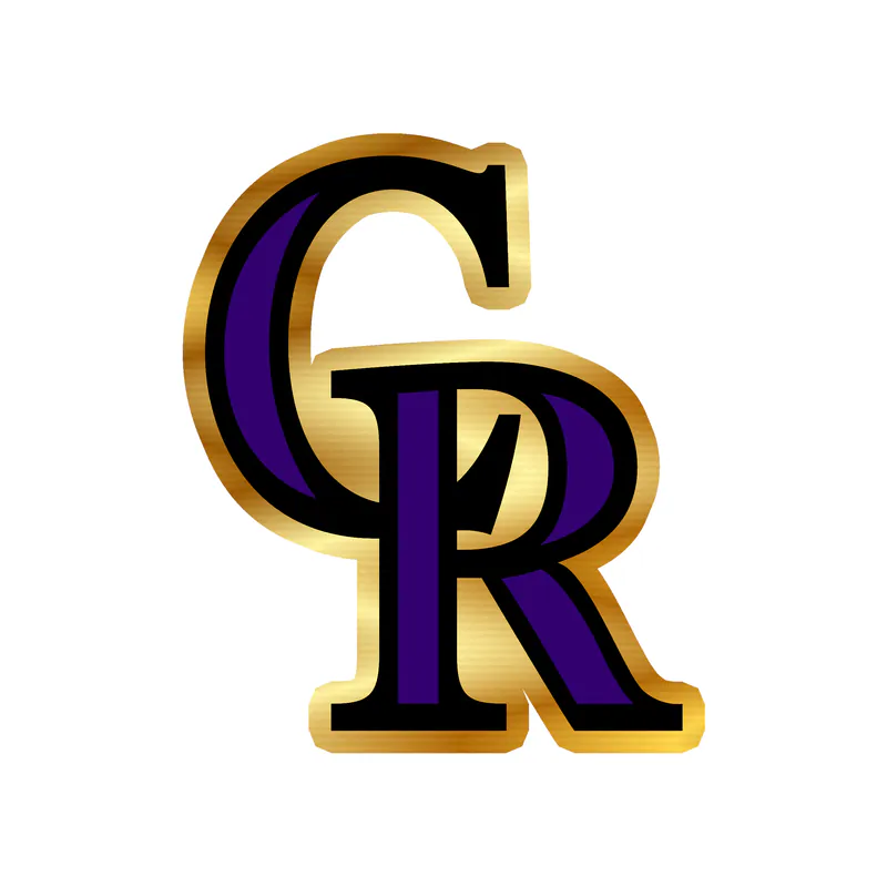 Colorado Rockies - CR - Gold Chrome Vinyl Sticker - Custom Size