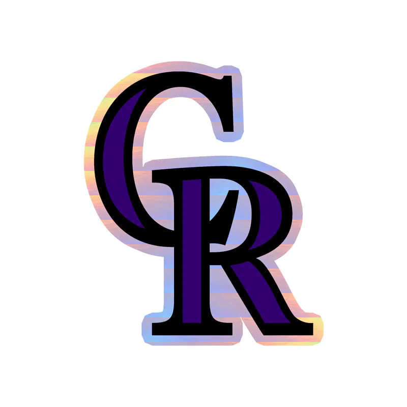 Colorado Rockies - CR - Holographic Vinyl Sticker - Custom Size