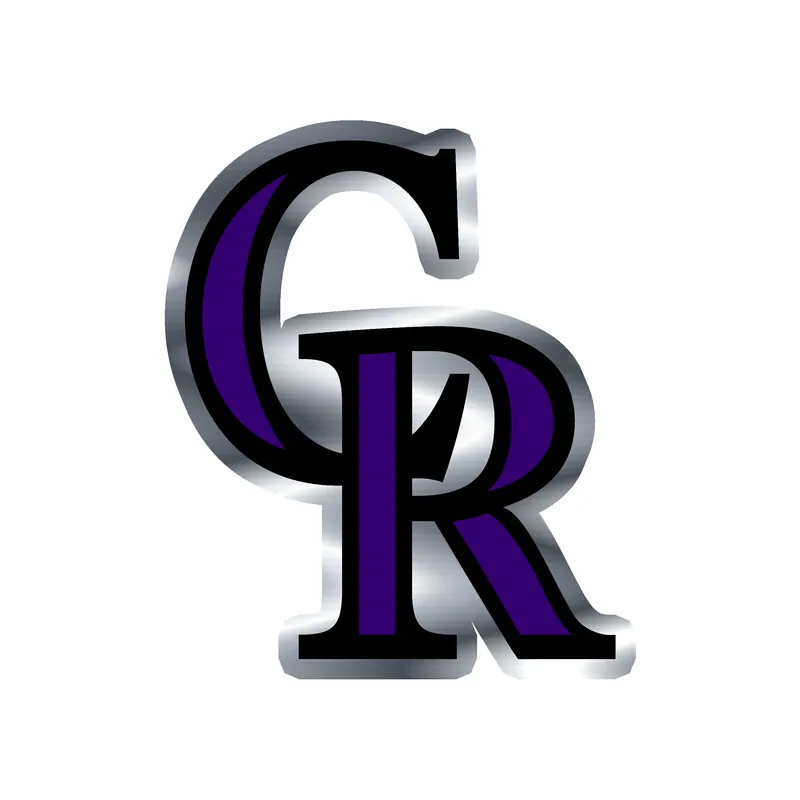 Colorado Rockies - CR - Silver Chrome Vinyl Sticker - Custom Size
