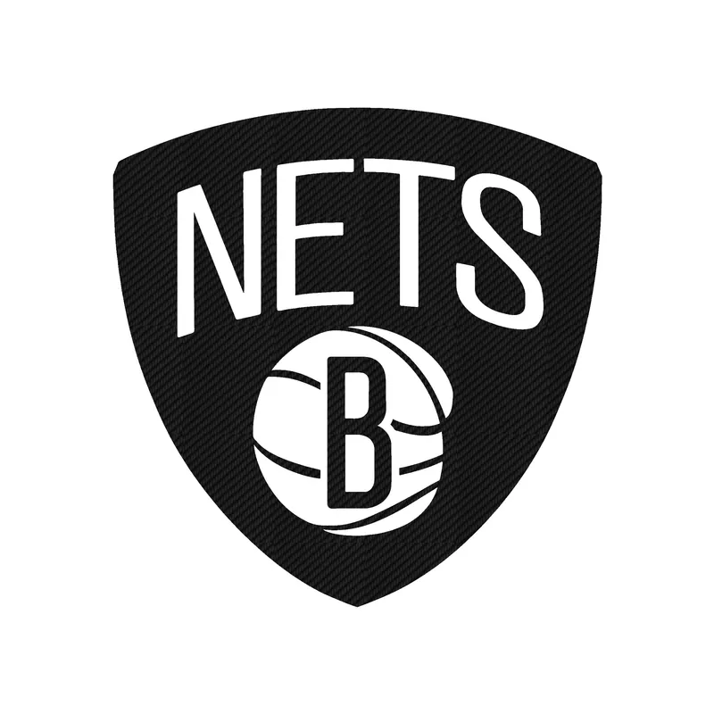 Brooklyn Nets - Basketball With Nets - Carbon Fiber Vinyl Sticker - Custom Size