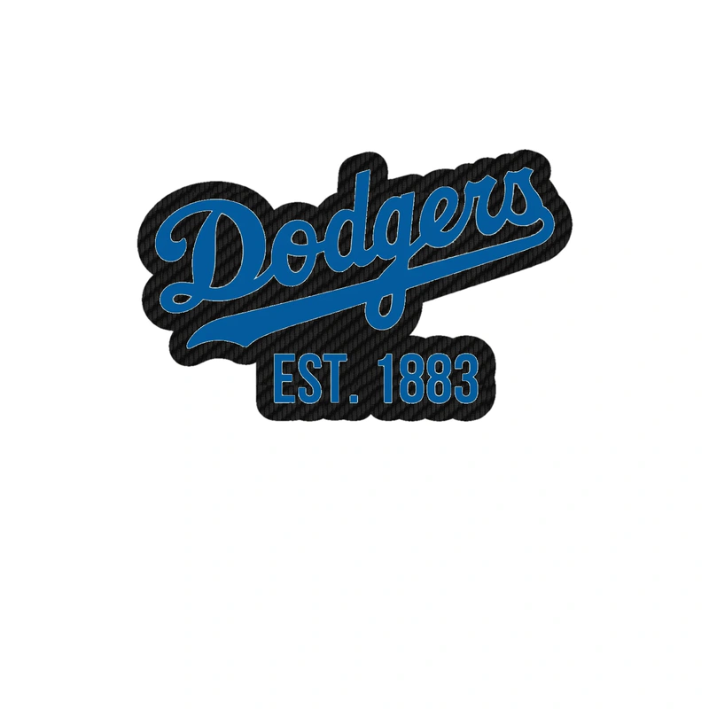 Los Angeles Dodgers - Cursive Dodger EST. 1883 - Carbon Fiber Vinyl Sticker - Custom Size