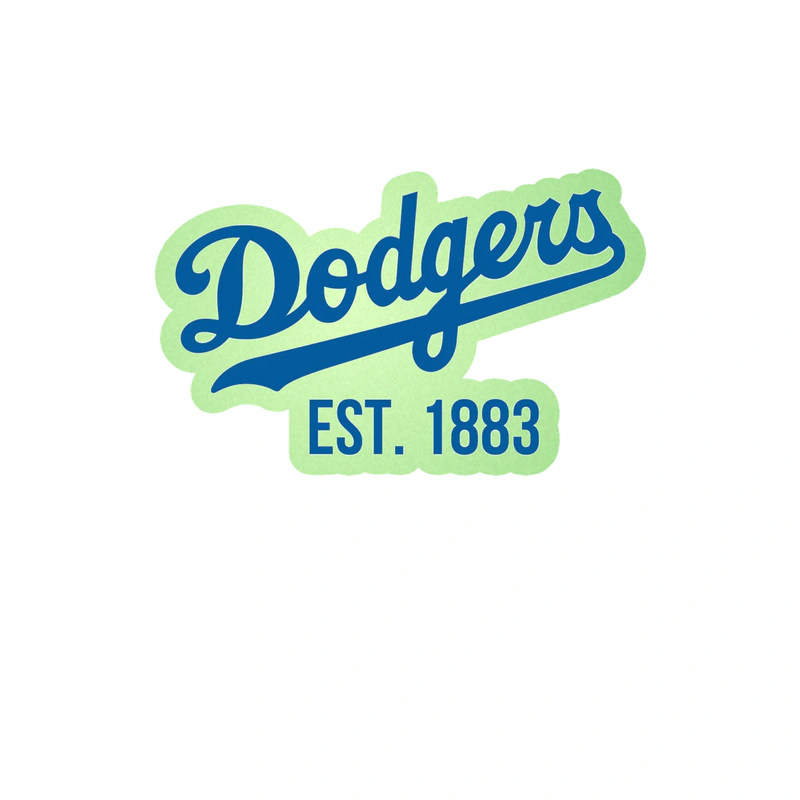 Los Angeles Dodgers - Cursive Dodger EST. 1883 - Glow in the Dark Vinyl Sticker - Custom Size