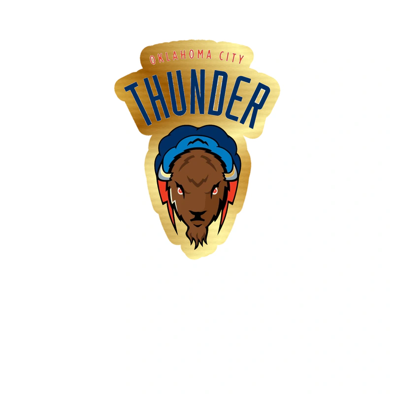 Oklahoma City Thunder - Image 5 - Gold Chrome Vinyl Sticker - Custom Size