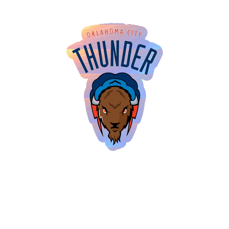 Oklahoma City Thunder - Image 5 - Holographic Vinyl Sticker - Custom Size