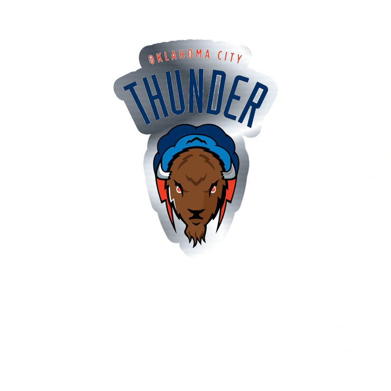 Oklahoma City Thunder - Image 5 - Silver Chrome Vinyl Sticker - Custom Size