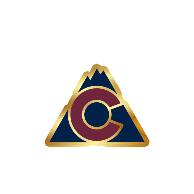 Colorado Avalanche - Triangle Mountain With C - Gold Chrome Vinyl Sticker - Custom Size