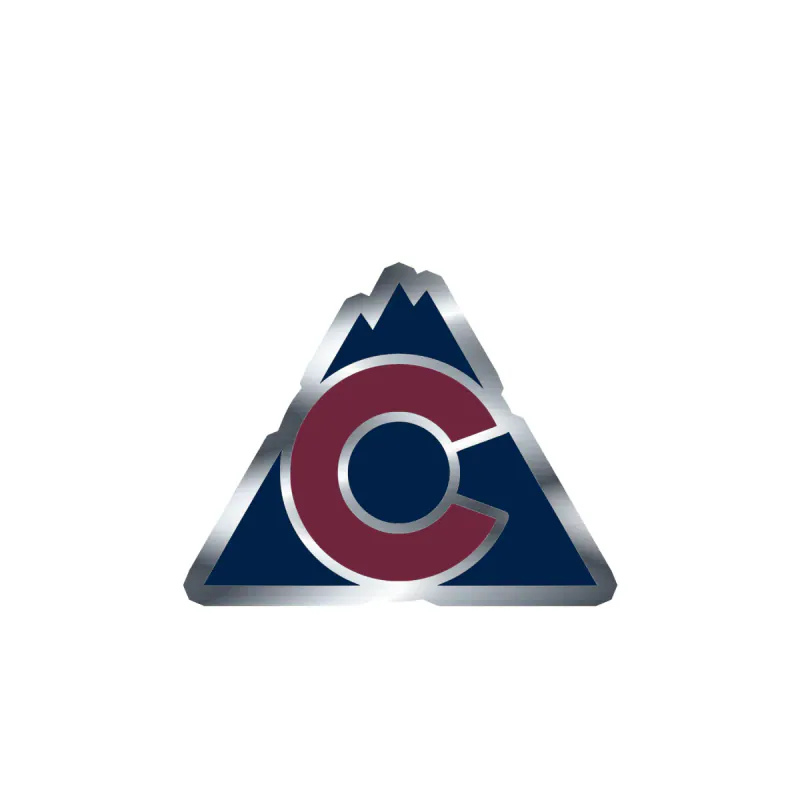 Colorado Avalanche - Triangle Mountain With C - Silver Chrome Vinyl Sticker - Custom Size