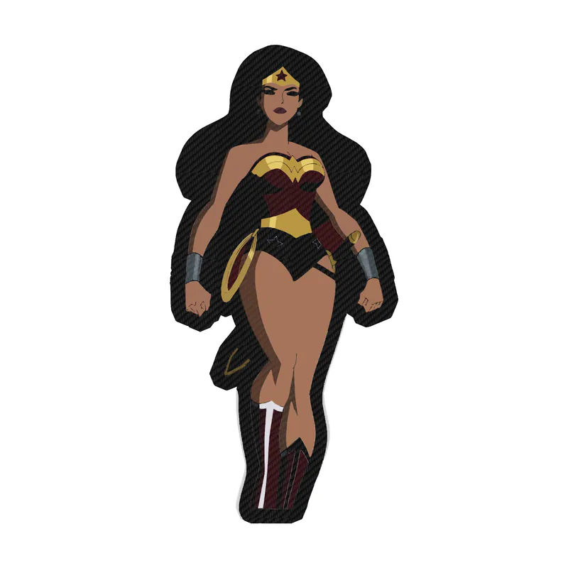 Wonder Woman Carbon Fiber Vinyl Decal - Custom Size