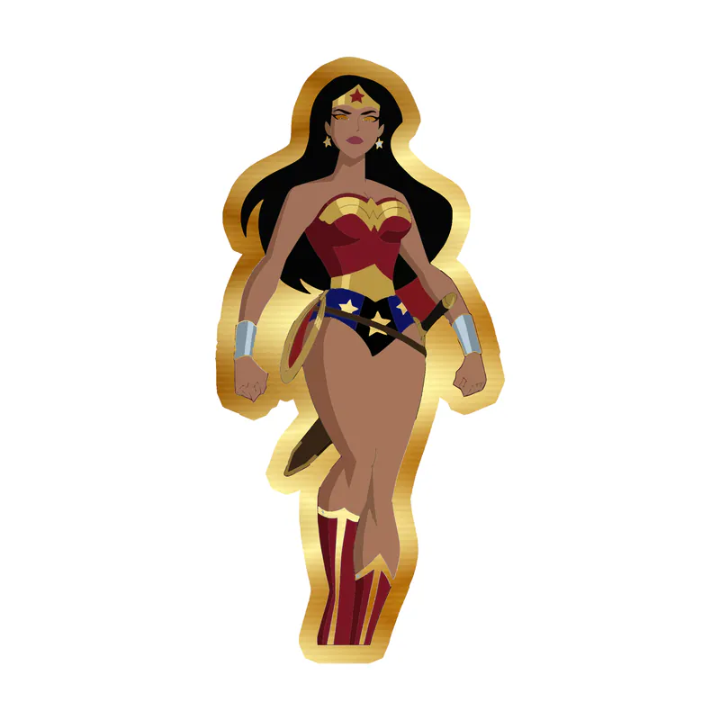 Wonder Woman Gold Chrome Vinyl Decal - Custom Size