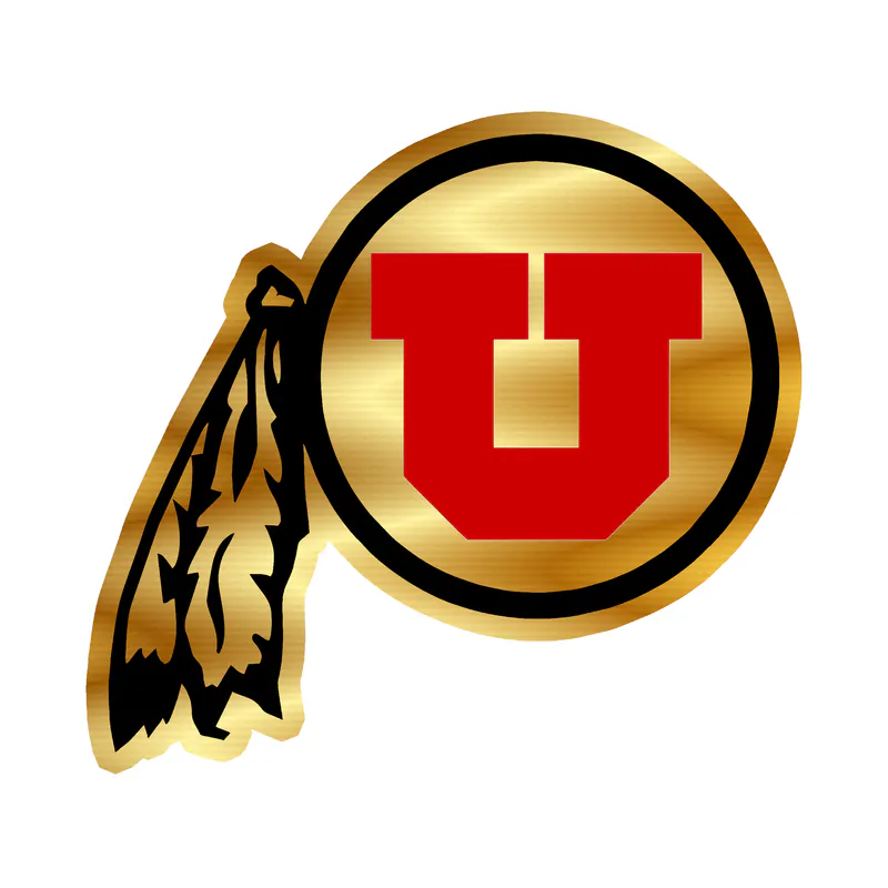 Utah Utes - Image 1 - Gold Chrome Vinyl Decal - Custom Size