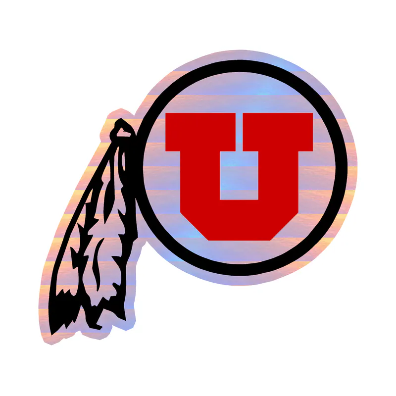 Utah Utes - Image 1 - Holographic Vinyl Decal - Custom Size