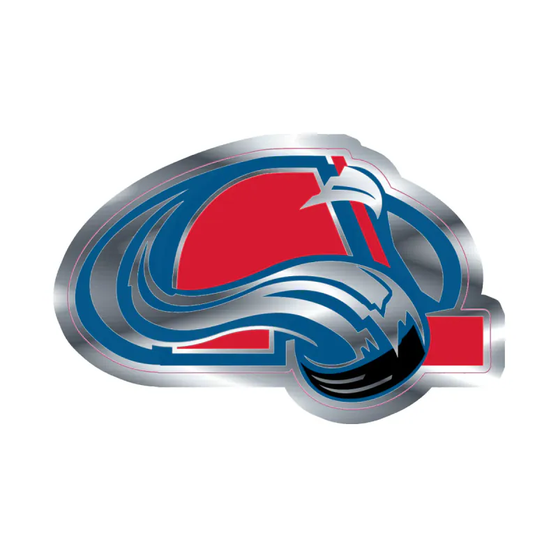 Colorado Avalanche - Avalanche Nordiques - Silver Chrome Vinyl Sticker - Custom Size