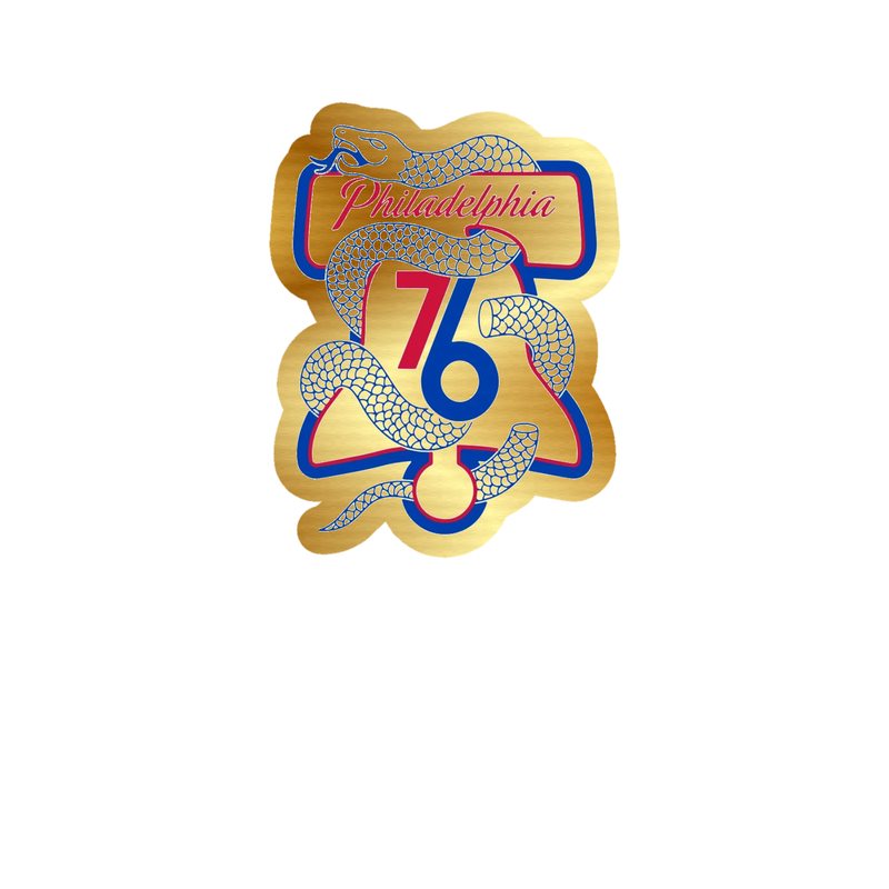 Philadelphia 76ers - Image 4 - Gold Chrome Vinyl Sticker - Custom Size
