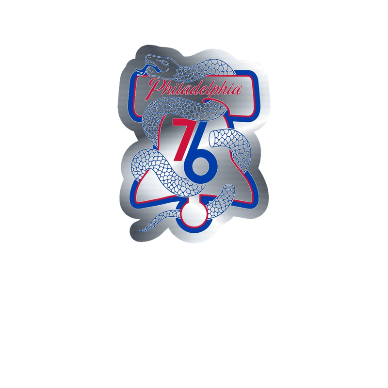 Philadelphia 76ers - Image 4 - Silver Chrome Vinyl Sticker - Custom Size