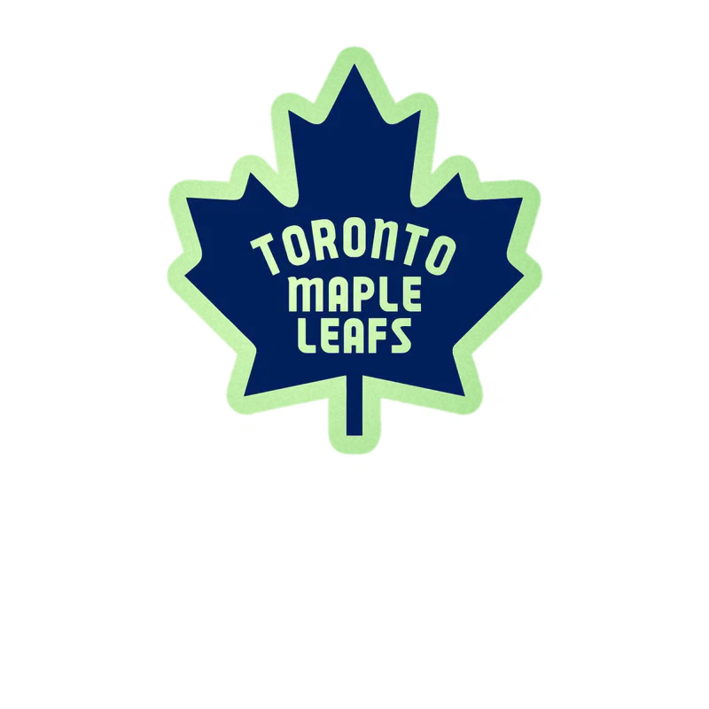 Toronto Maple Leafs - Dark Blue Leaf - Glow in the Dark Vinyl Sticker - Custom Size