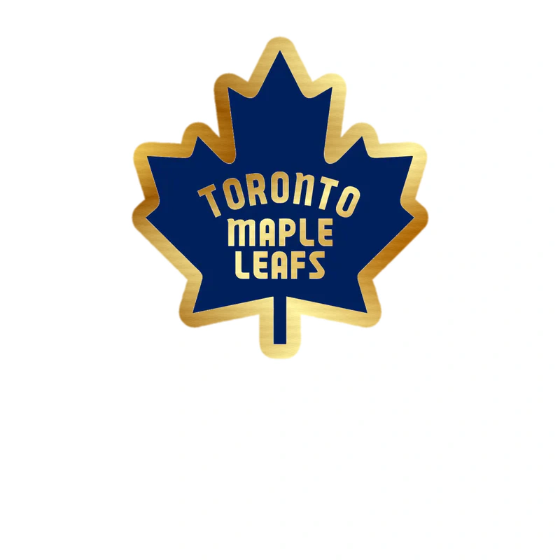 Toronto Maple Leafs - Dark Blue Leaf - Gold Chrome Vinyl Sticker - Custom Size