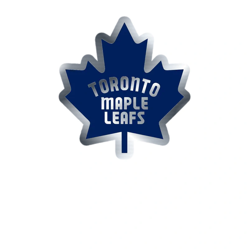 Toronto Maple Leafs - Dark Blue Leaf - Silver Chrome Vinyl Sticker - Custom Size