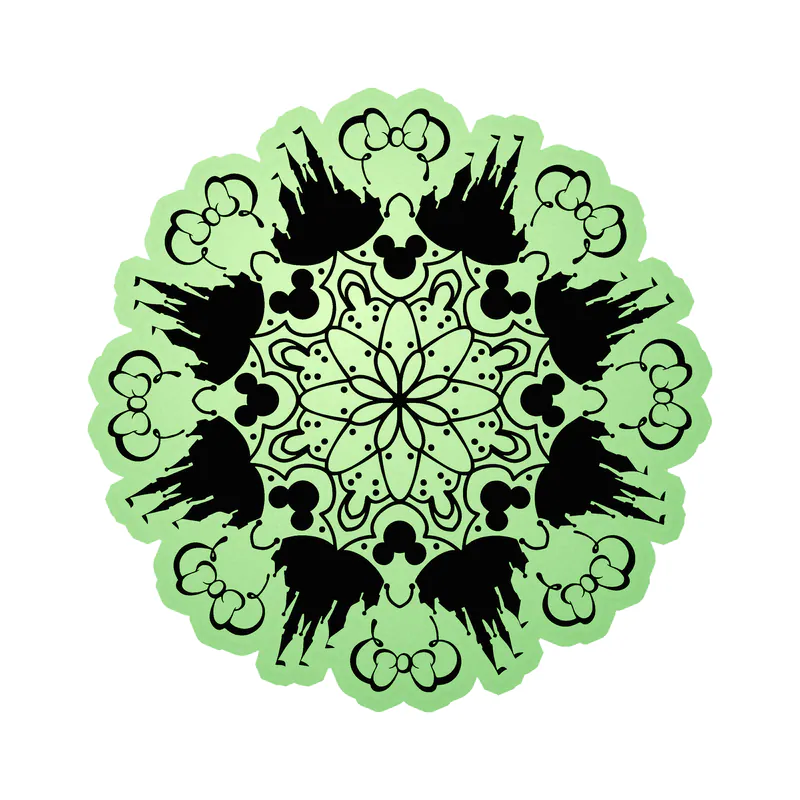 Mickey and Minnie Medallion Glow in the Dark Vinyl Sticker - Custom Size