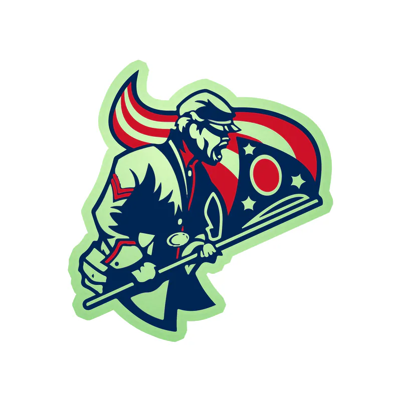 Columbus Blue Jackets - Guy With Flag - Glow in the Dark Vinyl Sticker - Custom Size