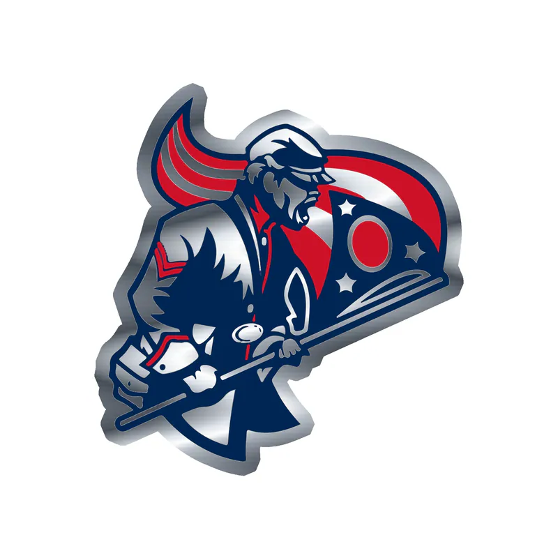 Columbus Blue Jackets - Guy With Flag - Silver Chrome Vinyl Sticker - Custom Size