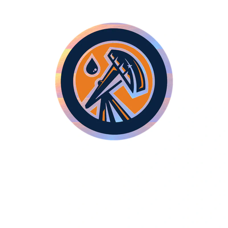 Edmonton Oilers - Blue And Orange Circle - Holographic Vinyl Sticker - Custom Size