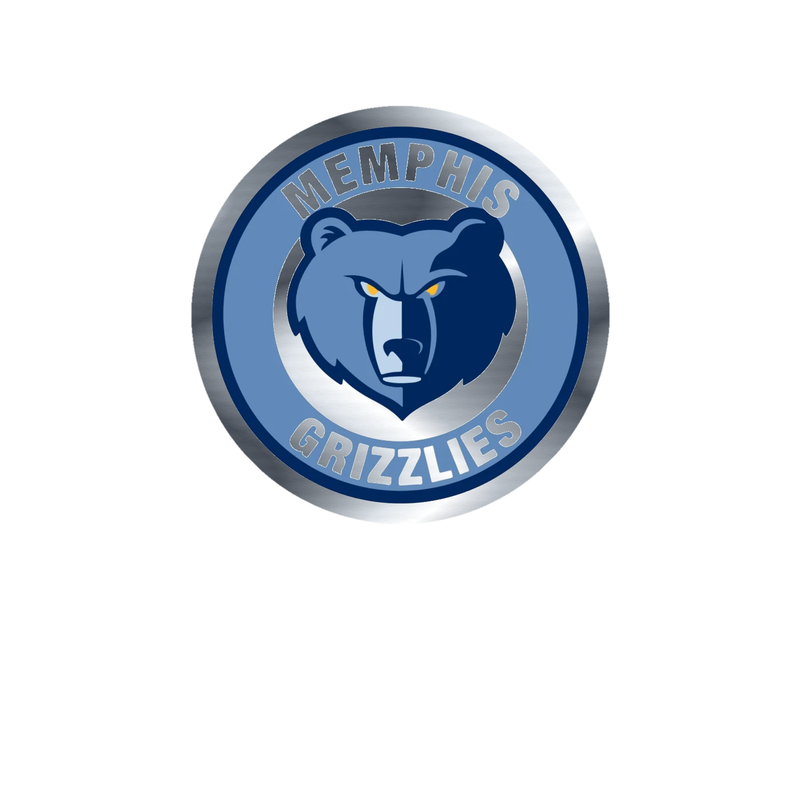 Memphis Grizzlies - Image 10 - Silver Chrome Vinyl Sticker - Custom Size