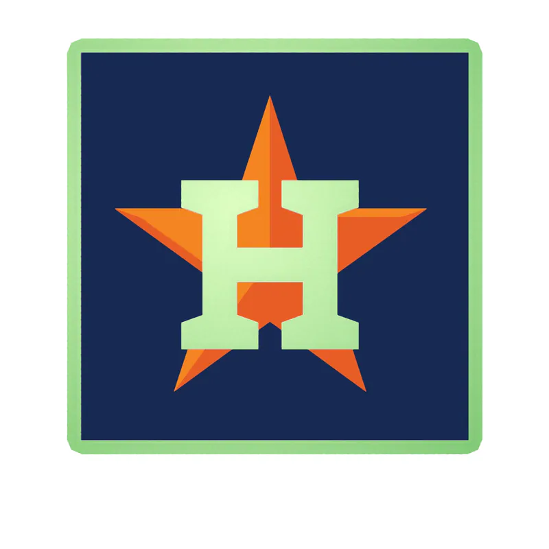 Houston Astros - Blue Square - Glow in the Dark Vinyl Sticker - Custom Size
