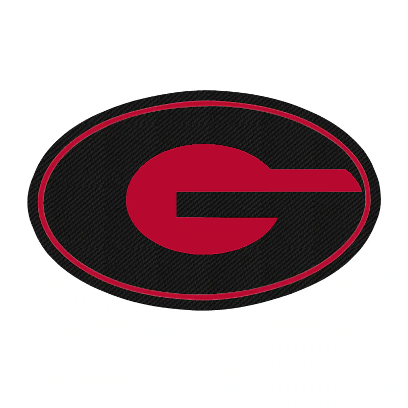 Georgia Bulldogs - Oval with Black G - Carbon Fiber Vinyl Decal - Custom Size
