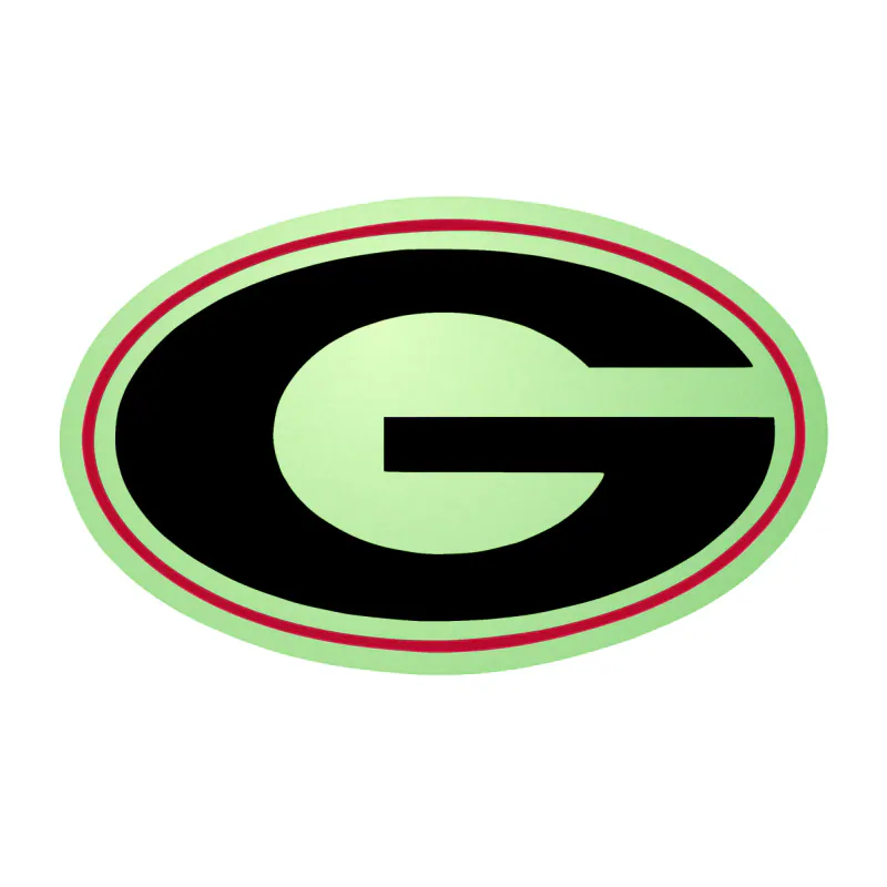 Georgia Bulldogs - Oval with Black G - Glow in the Dark Vinyl Decal - Custom Size