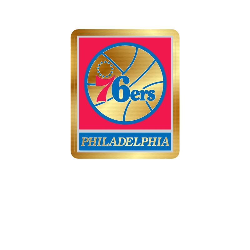 Philadelphia 76ers - Image 7 - Gold Chrome Vinyl Sticker - Custom Size