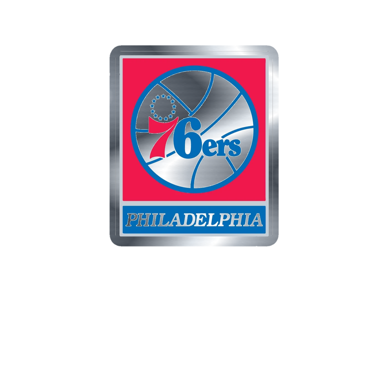 Philadelphia 76ers - Image 7 - Silver Chrome Vinyl Sticker - Custom Size