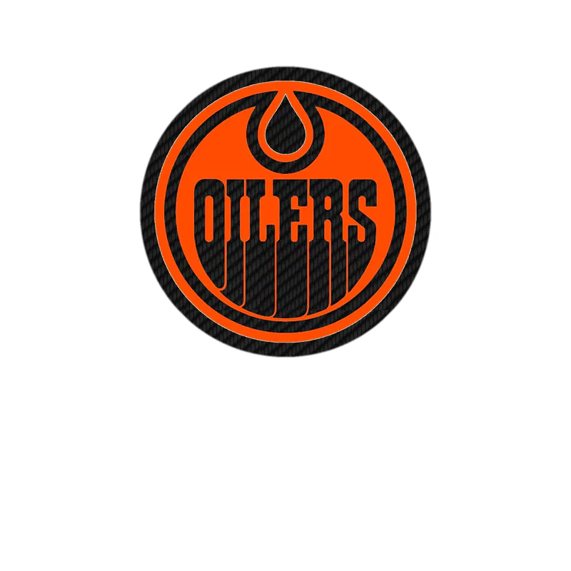 Edmonton Oilers- Orange Circle With Oilers - Carbon Fiber Vinyl Sticker - Custom Size