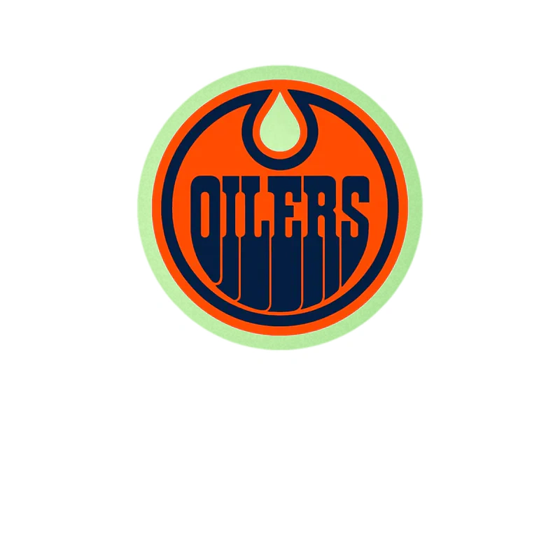 Edmonton Oilers- Orange Circle With Oilers - Glow in the Dark Vinyl Sticker - Custom Size