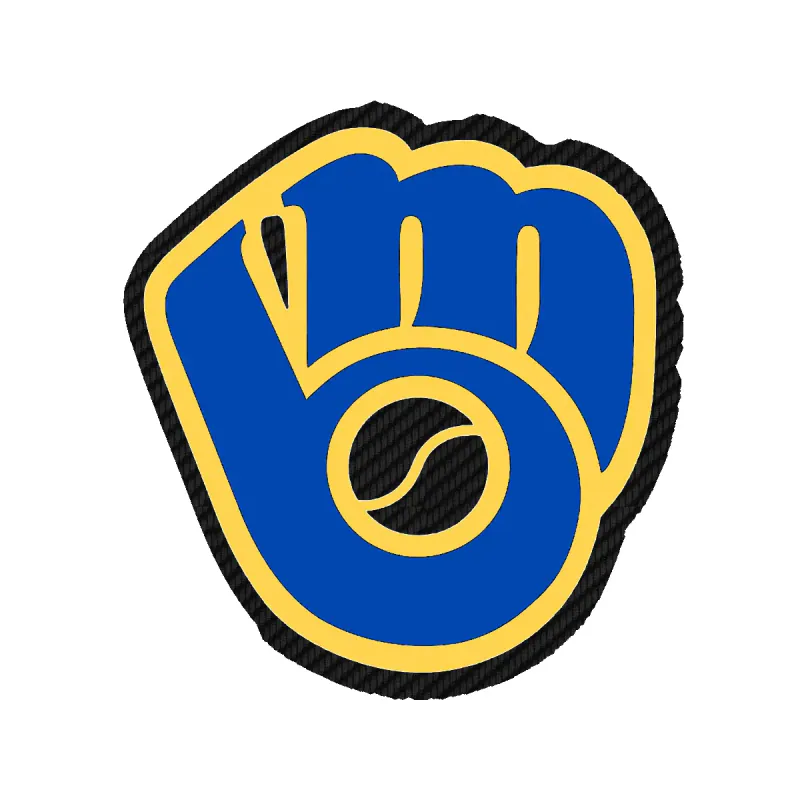 Milwaukee Brewers - Retro Light Blue Glove - Carbon Fiber Vinyl Sticker - Custom Size