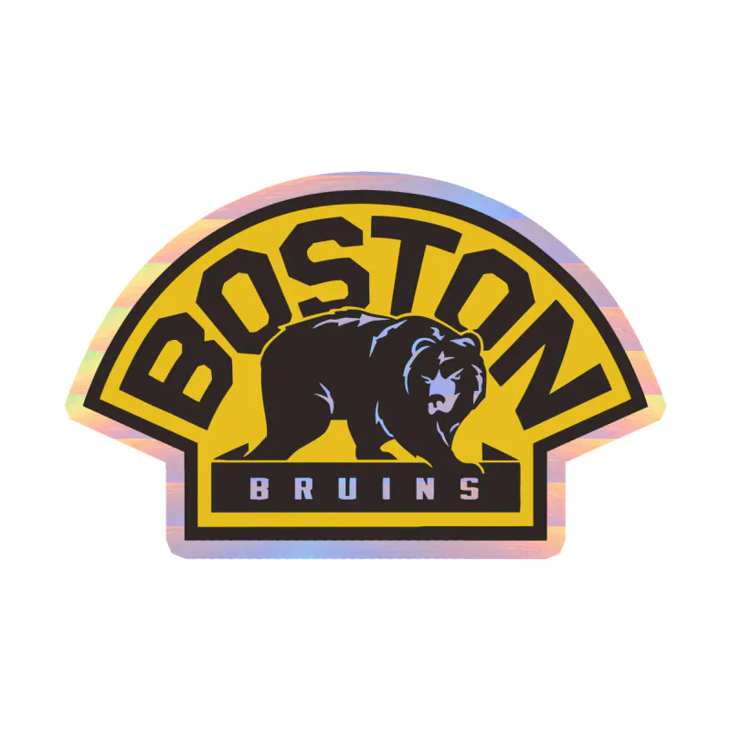 Boston Bruins - Bear - Holographic Vinyl Sticker - Custom Size
