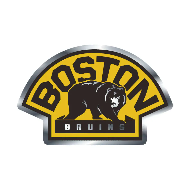 Boston Bruins - Bear - Silver Chrome Vinyl Sticker - Custom Size