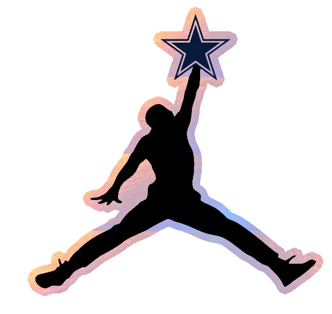 Dallas Cowboys-  Jumpman - Holographic Vinyl Sticker - Custom Size