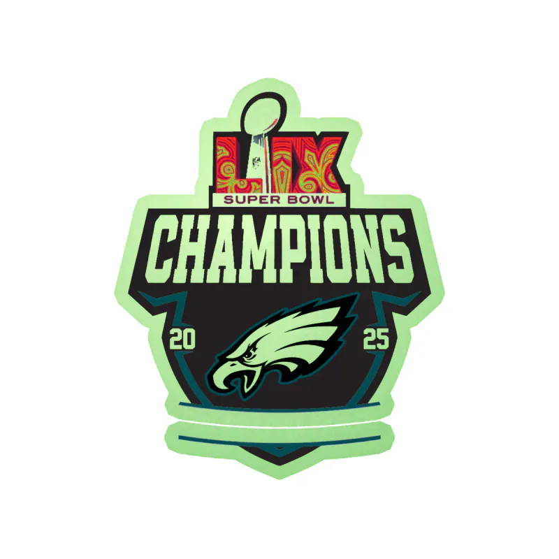 Philadelphia Eagles - 2025 Superbowl Champions - Image 2 - Glow in the Dark Vinyl Sticker - Custom Size