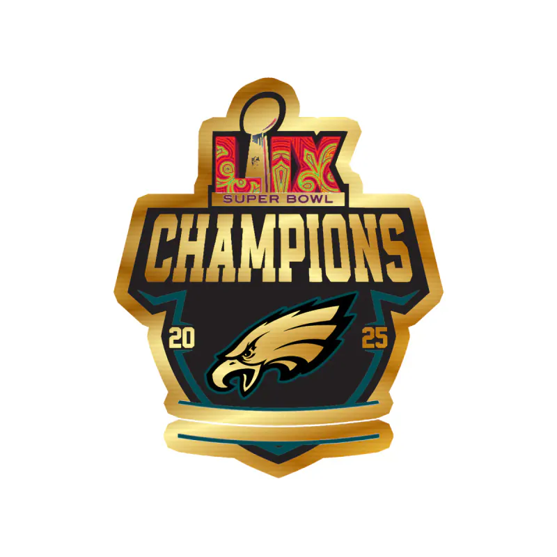 Philadelphia Eagles - 2025 Superbowl Champions - Image 2 - Gold Chrome Vinyl Sticker - Custom Size