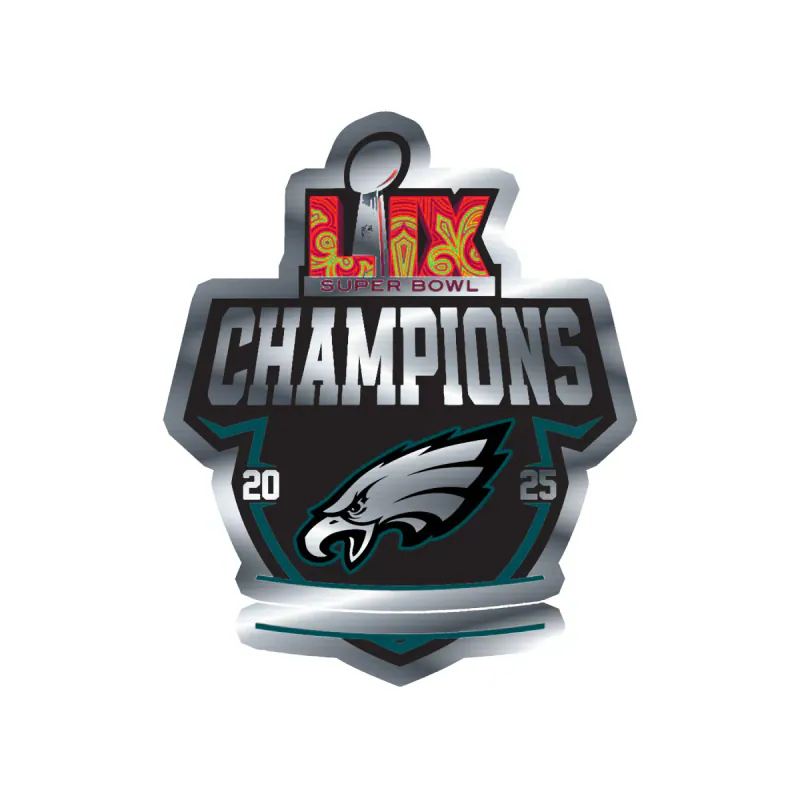 Philadelphia Eagles - 2025 Superbowl Champions - Image 2 - Silver Chrome Vinyl Sticker - Custom Size