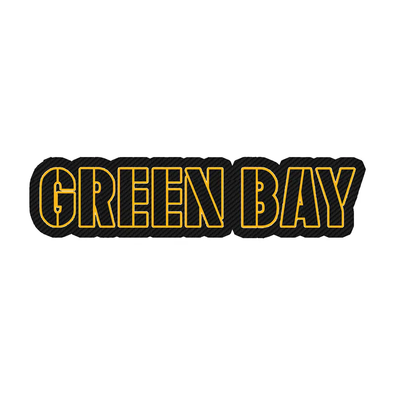 Green Bay Packers - Go Pack Go Lettering 2 - Carbon Fiber Vinyl Sticker - Custom Size